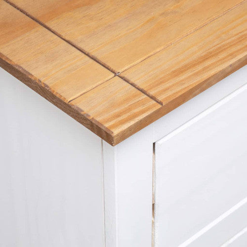 vidaXL Sideboard 2-Drawer Cupboard Sideboard Buffet Cabinet White Solid Pinewood