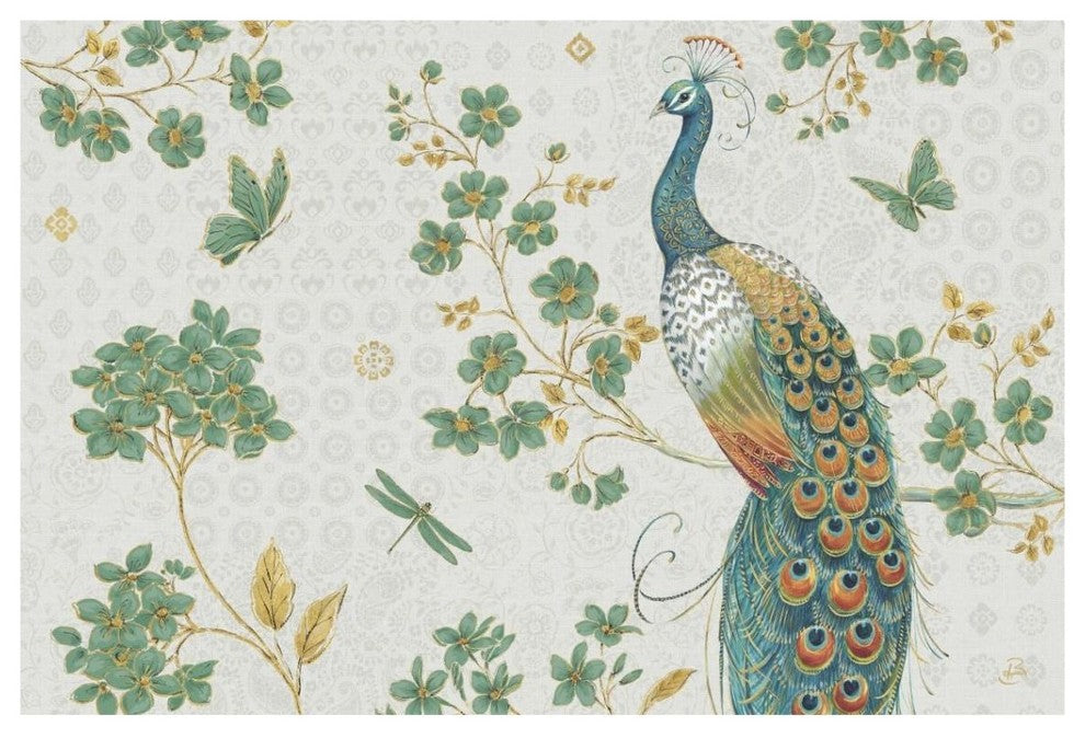 "Ornate Peacock IV" Digital Paper Print by Daphne Brissonnet, 38"x26"