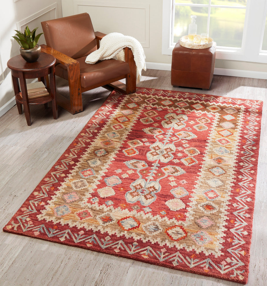 Tangier Hand-Hooked Rug, Red, 3''6"x5''6"