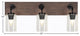 Oxbridge, Bath Bar, Matte Black & Painted Distressed Metal, 4" Clear Bubble