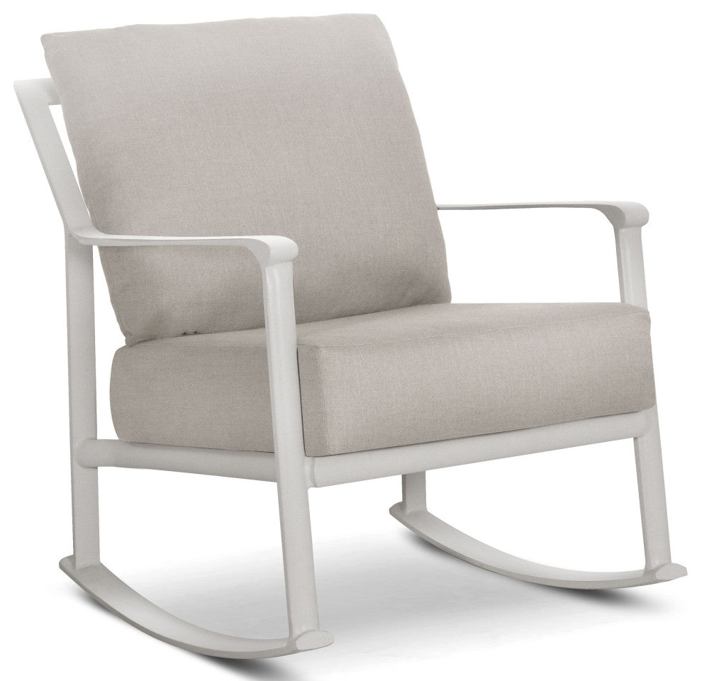 Aspen Cushion Rocking Lounge Chair, Coastal Mist