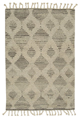Hand-Knotted Wool Beige Transitional Modern Modern Knot Rug, 5'6x7'6
