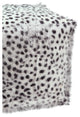 Contemporary Spotted Goat Fur Pouf Light Grey - Grey