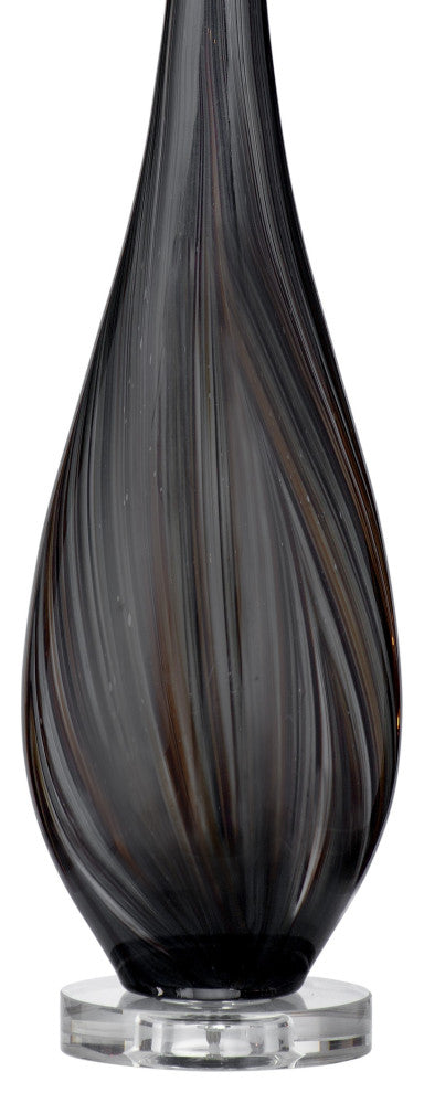 Black Glass Table Lamp - Black