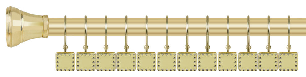 Utopia Alley Shower Hooks - Double Shower Curtain Rings for Bathroom, Gold