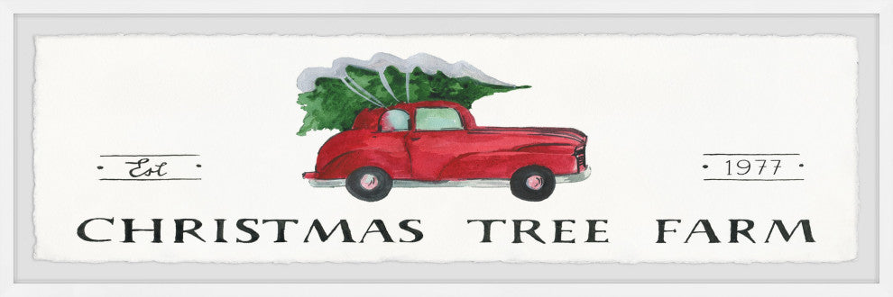 "Tree Farm Est 1977" Framed Painting Print, 30x10