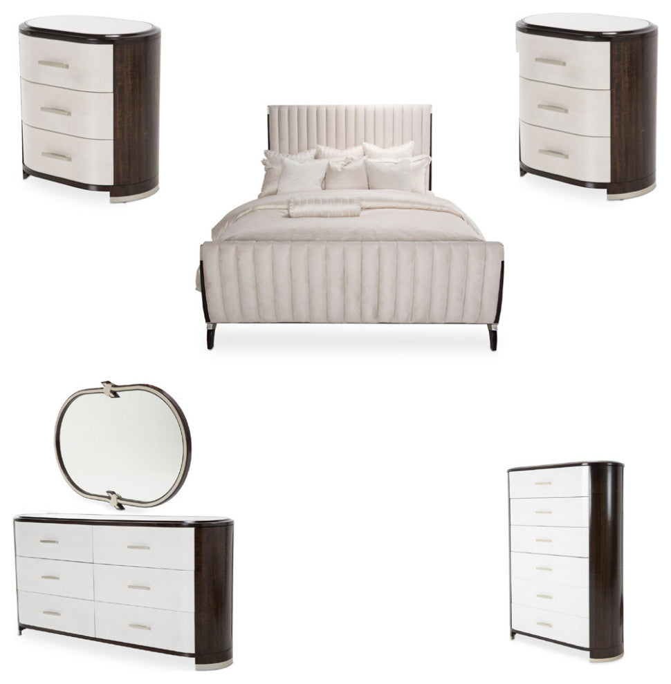 AICO Furniture Paris Chic 6 Piece Cali Bedroom Set