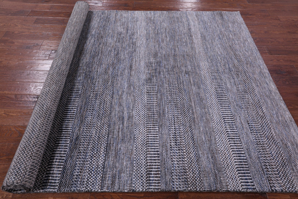 6' 0" X 8' 10" Savannah Grass Wool and Silk Handmade Rug Q11966