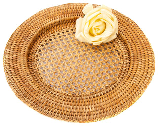 Artifacts Rattan™ Open Weave Charger, Honey Brown, 13"x13