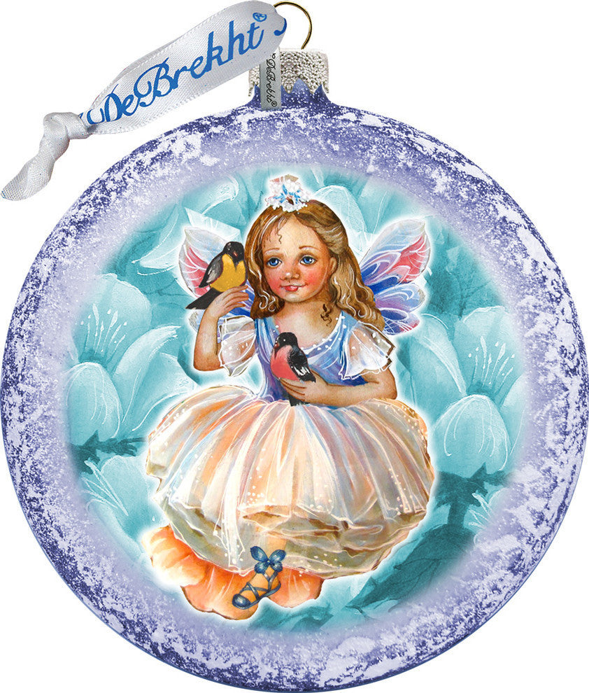 Hand Painted Scenic Glass Ornament Fairy