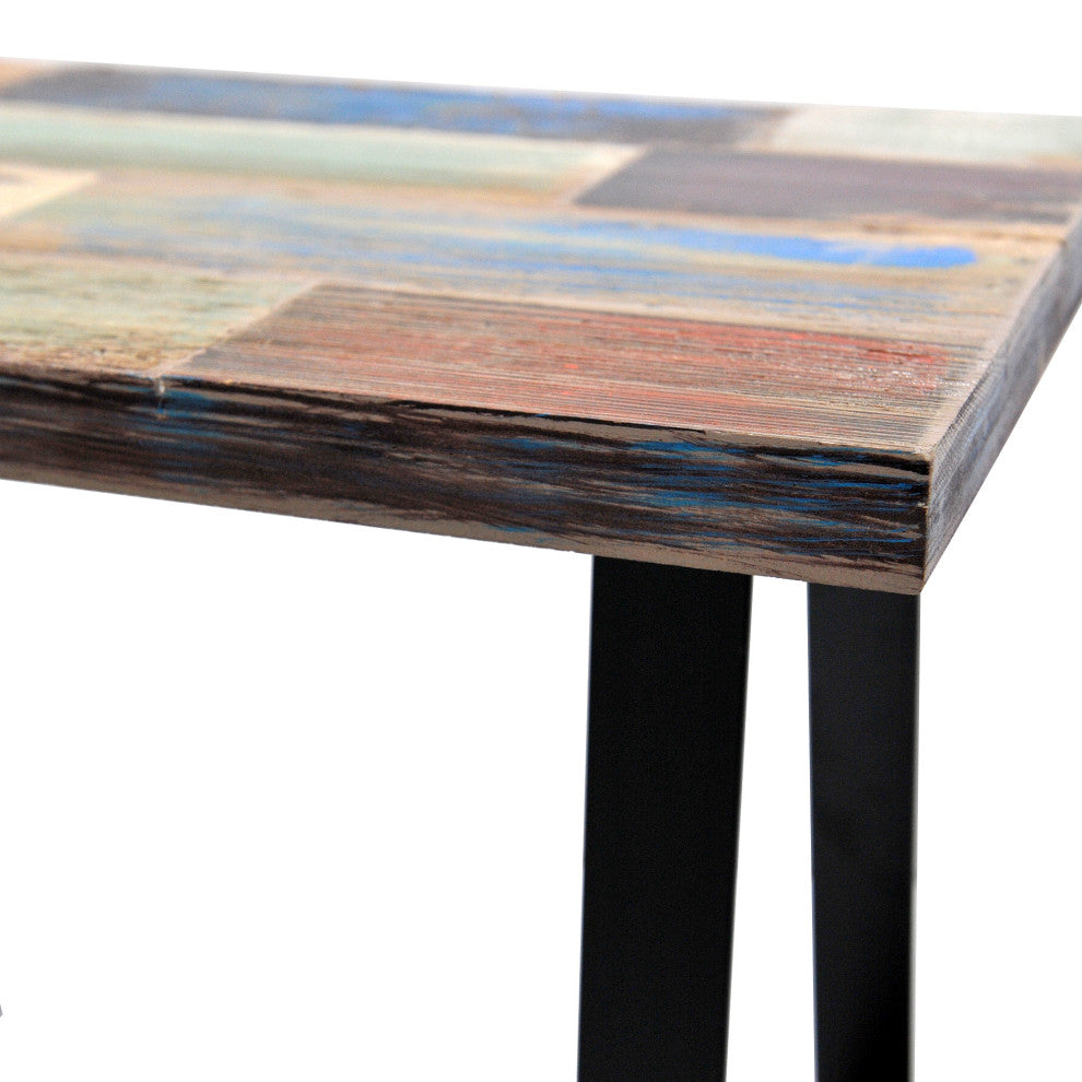 Reclaimed Wood End Table, Multi, 13" X 22" X 20"