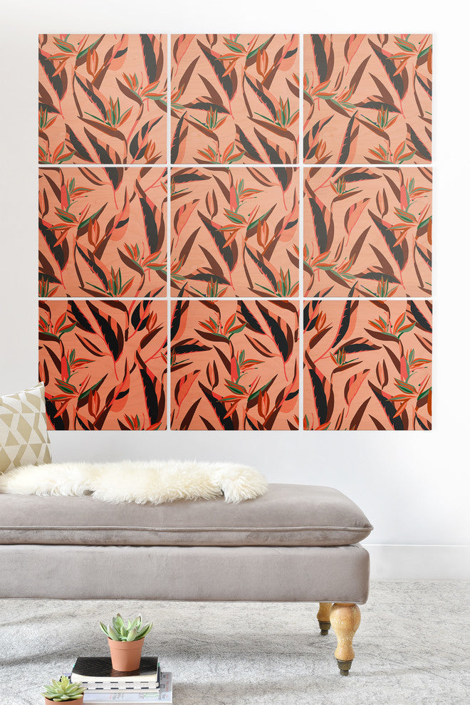 Holli Zollinger Anthology of Pattern Elle Bird of Paradise Pink Wood Wall Mural