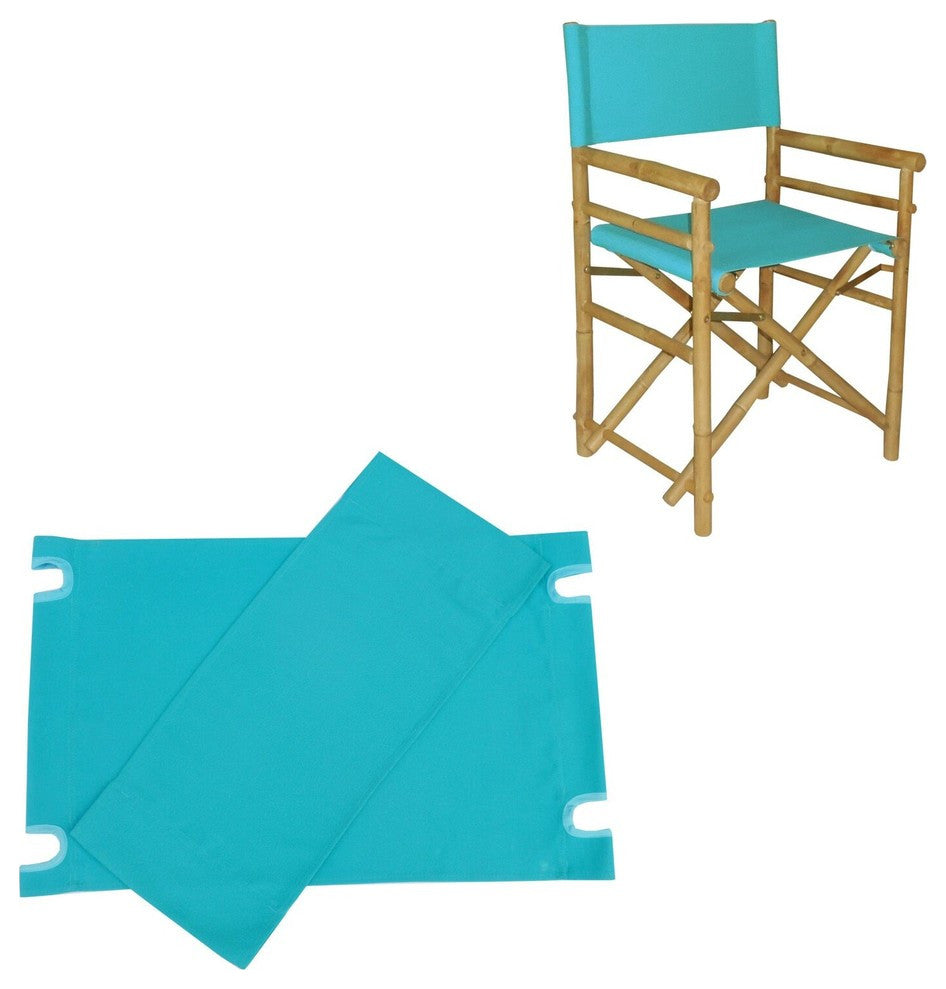 Set of 2 Canvas For Bamboo Director Chair, Aqua Blue
