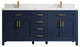 Cambridge 72 Double Sink Bath Vanity in Hale Navy Blue 2" Calacatta Laza