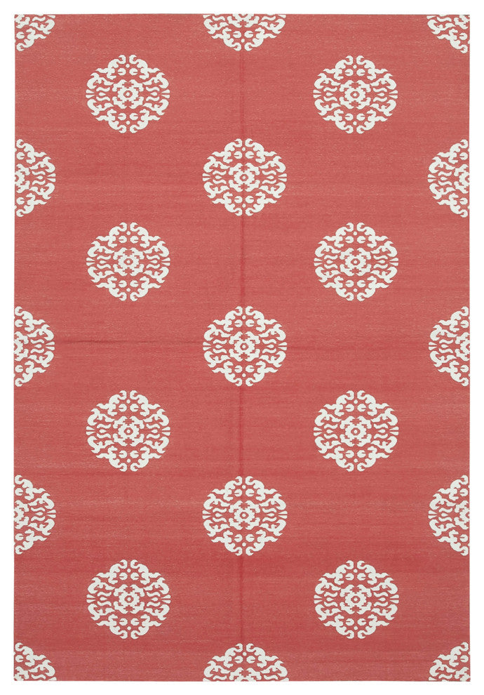 Rug N Carpet - Handmade Wool 6' 1'' x 8' 11'' Geometric Dhurrie Kilim Rug