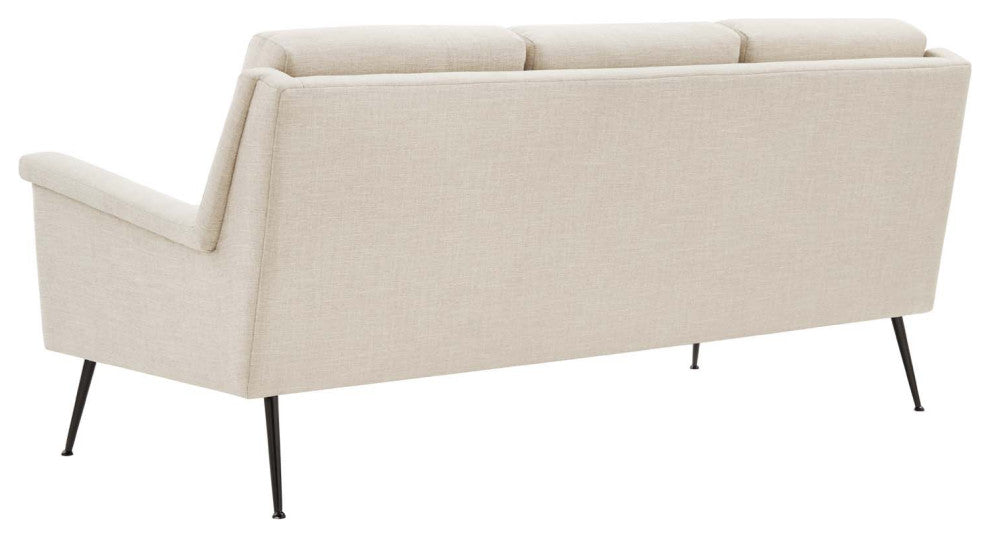 Sofa, Fabric, Black Beige, Modern, Living Lounge Room Hotel Lobby Hospitality