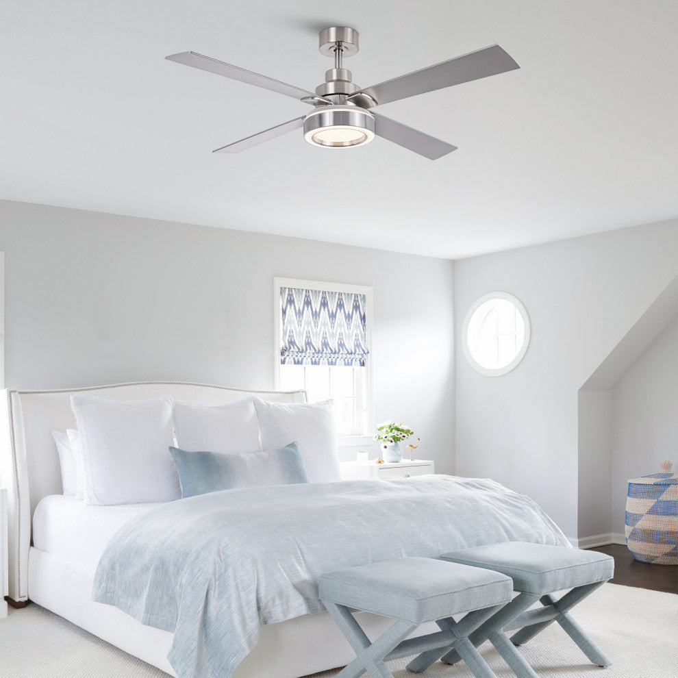 52-inch Modern LED Ceiling Fan with Light and Remote