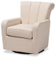Milena Upholstered Swivel Chair, Beige