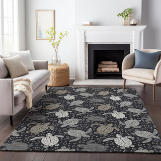 Addison Premium Washable Mayfield AMF192 Black 10' x 14' Rug