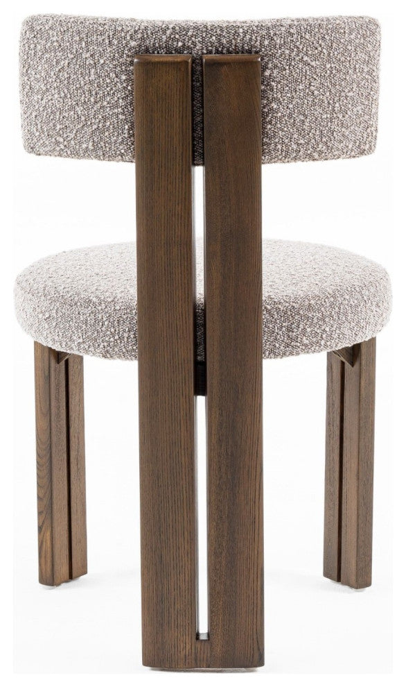 Modrest Sheridan Mid-Century Grey Fabric, Walnut Dining Chair