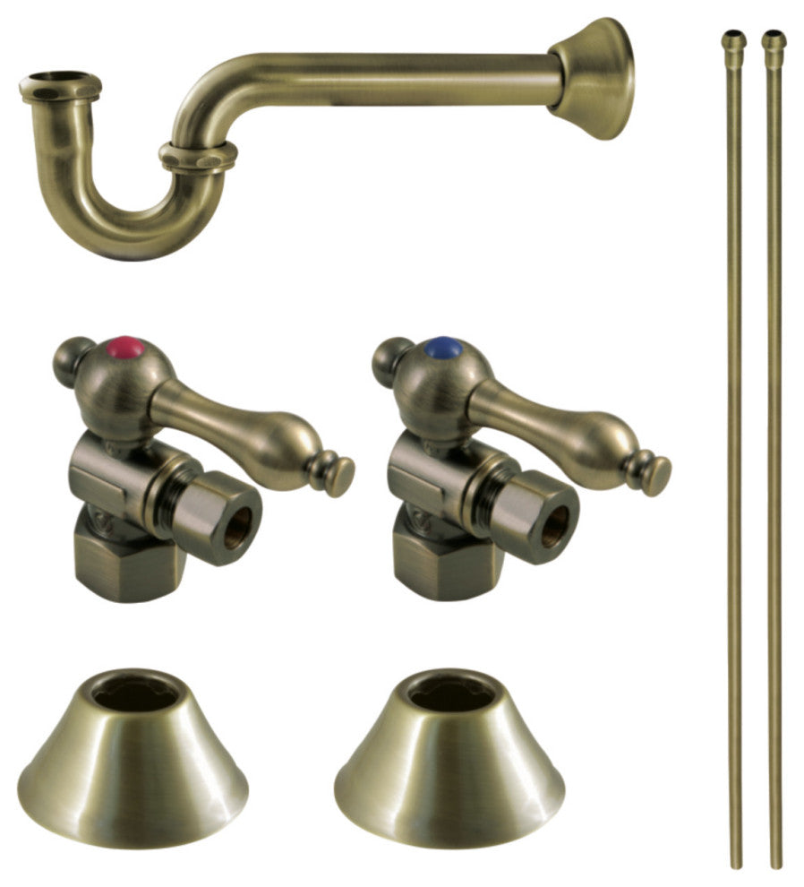 Plumbing Sink Trim Kit, P-Trap, Antique Brass