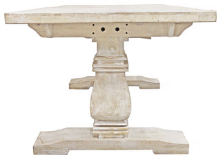 Benedict Extension Dining Table in Mango Solid Wood with White Wash Finish