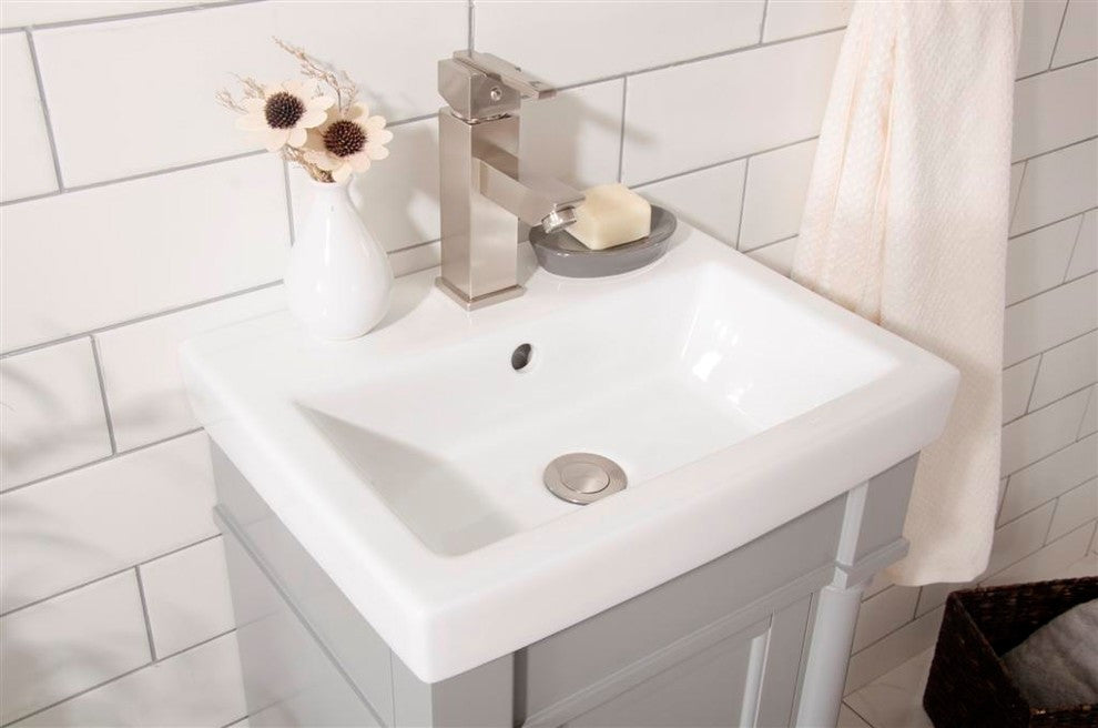 Legion Furniture Evarly Single-Sink Vanity, Gray, 18"