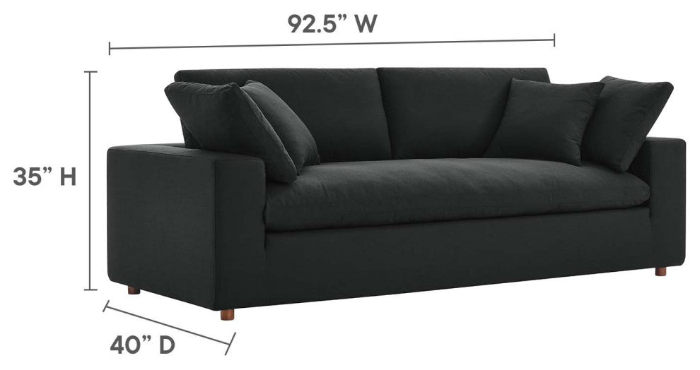 Commix Down Filled Overstuffed Sofa - Black