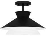 1-Light Semi Flush Mount in Matte Black