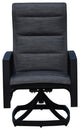 Courtyard Casual Santorini Black 5-Piece Motion 54" Round Padded Dining Set