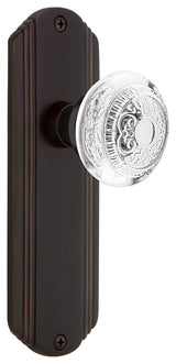 Deco Plate Double Dummy Crystal Egg and Dart Knob, Timeless Bronze, DECCED
