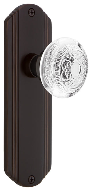 Deco Plate Double Dummy Crystal Egg and Dart Knob, Timeless Bronze, DECCED