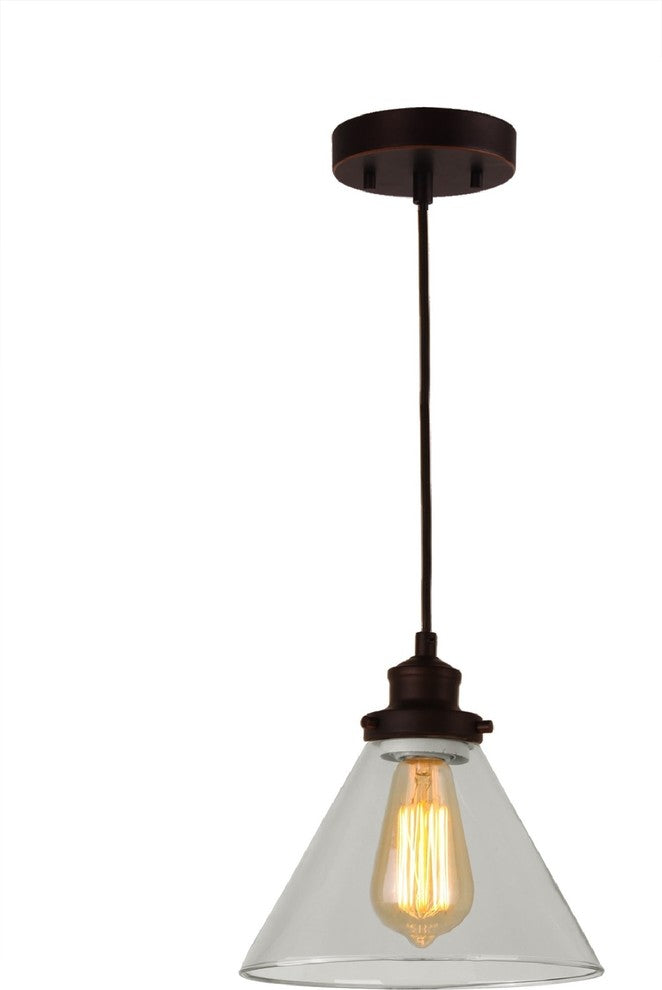 Woodbridge Lighting Taylor 1 Light Steel and Glass Pendant in Metallic Bronze