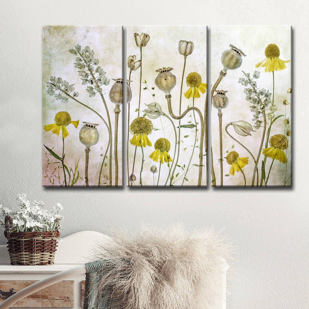 Ready2HangArt 'Poppies and Helenium' 3-Piece Canvas Wall Decor Set, 60"x40"
