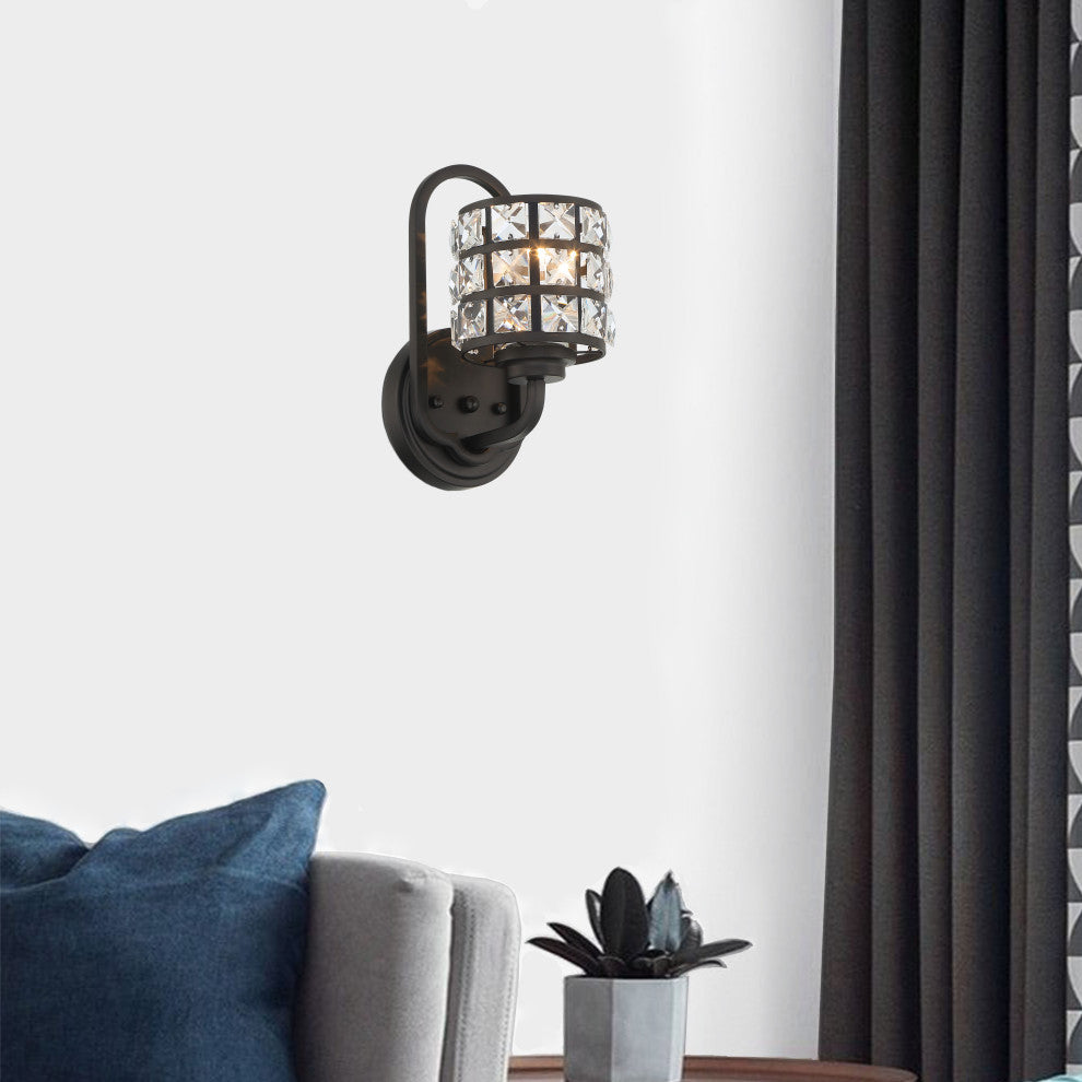 1 Light Matte Black Armed Sconce