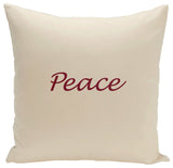 Holiday Brights Collection Peace Pillow, Cranberry, 26"x26"