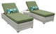 Fairmont Chaise Set of 2 Outdoor Wicker Patio Furniture With Side Table
