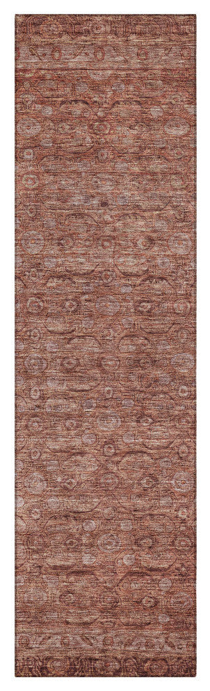 Machine Washable Indoor/Outdoor Chantille ACN1762 Orange 2'3" x 7'6" Runner Rug