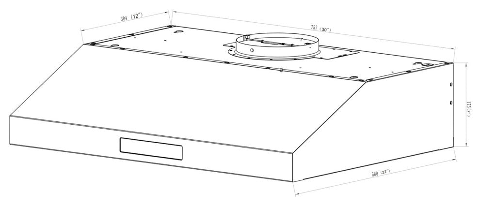 Blue Ocean 30" RH76TUC Stainless Steel Under Cabinet Kitchen Range Hood