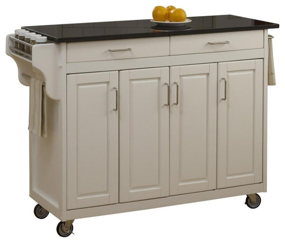Homestyles Create-a-Cart Wood Rolling Kitchen Cart in Off White