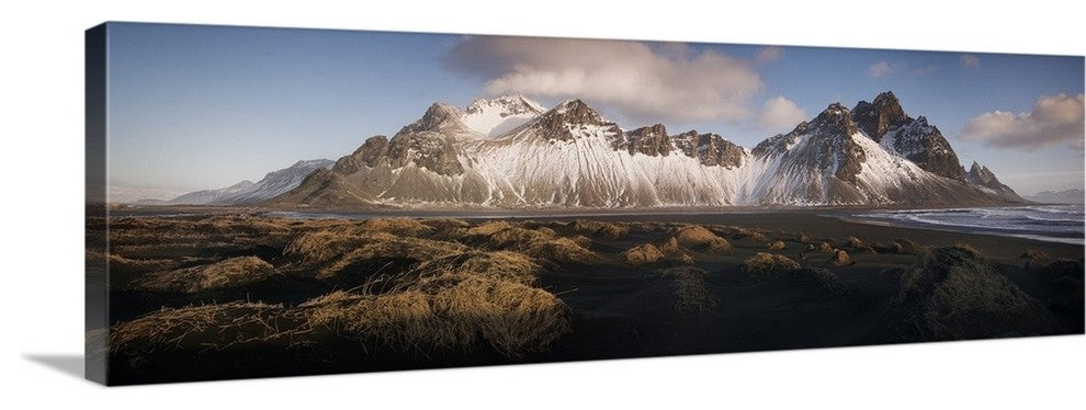 "Stokksnes Mountain Panoramic" Wrapped Canvas Art Print, 30"x10"x1.5"