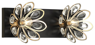 Savoy House Poppy 2LT Bath Vanity Light 8-1724-2-66, Matte Black/Satin Nickel