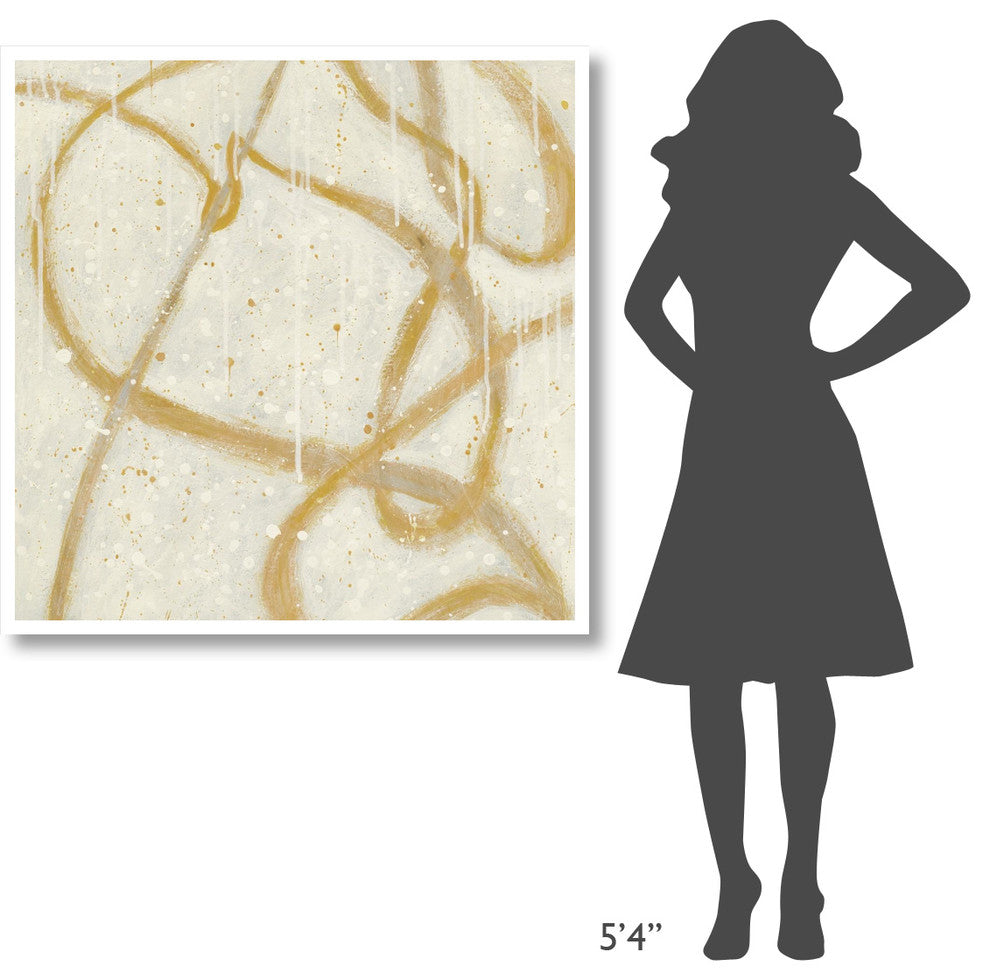 "Another Snowy Day Gold" Digital Paper Print by Shirley Novak, 42"x42"