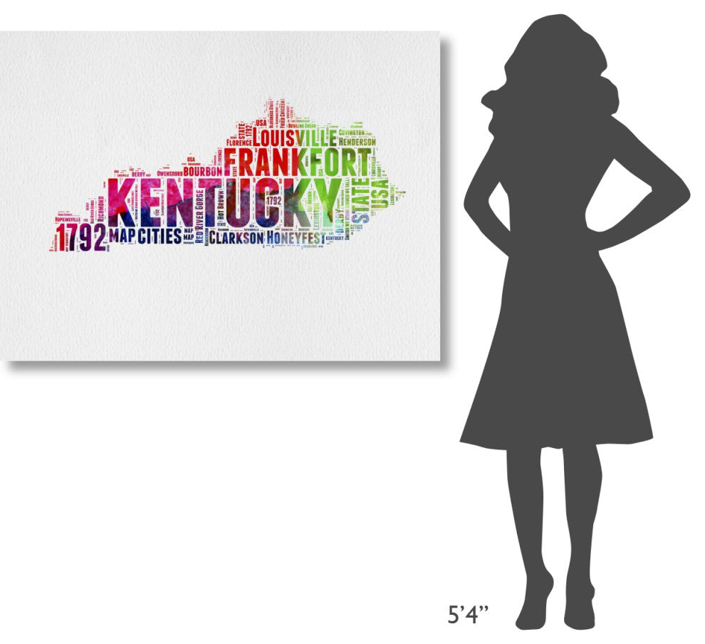 "Kentucky Watercolor Word Cloud" Fine Art Print