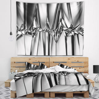 Black White Crystal Background Abstract Wall Tapestry, 92"x78"
