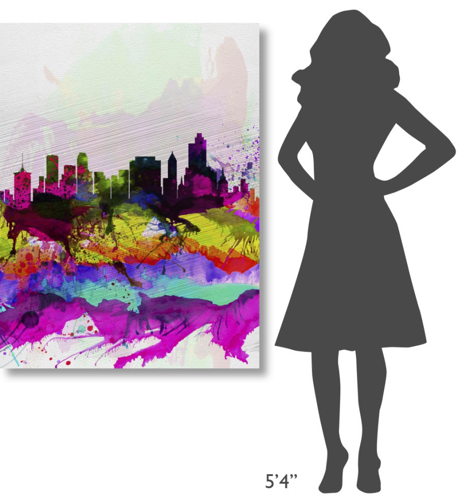 "Tulsa Watercolor Skyline" Fine Art Print