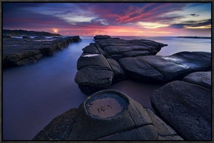 "Lighthouse" Framed Canvas Giclee by Yan Zhang, 31x21"