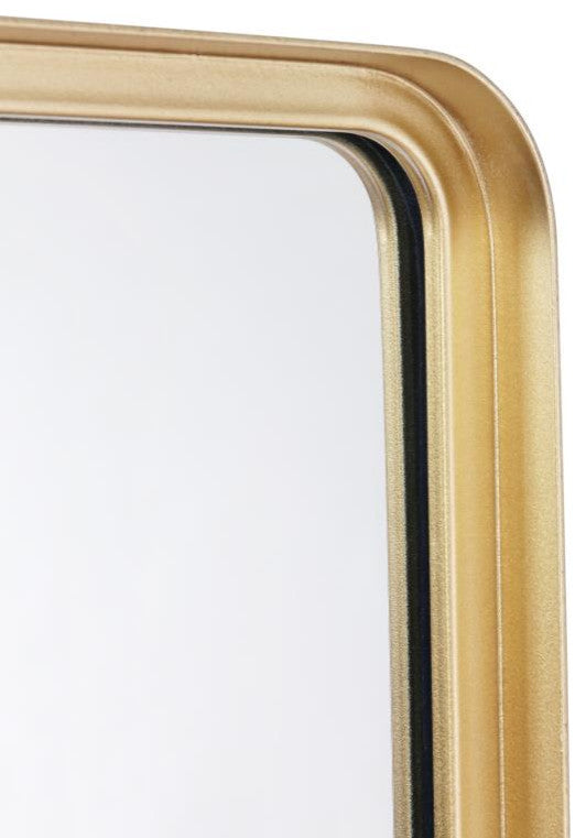 Ava Metal Deep Framed Wall Mirror, Gold, 36"
