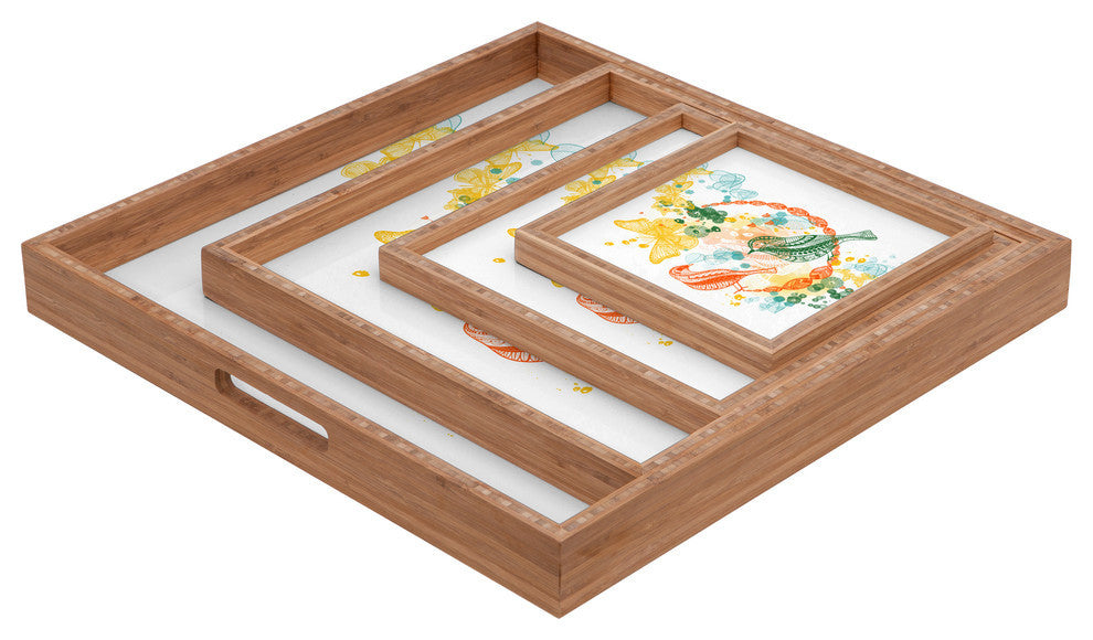 Deny Designs Jenean Morrison Flower And Flight Square Tray