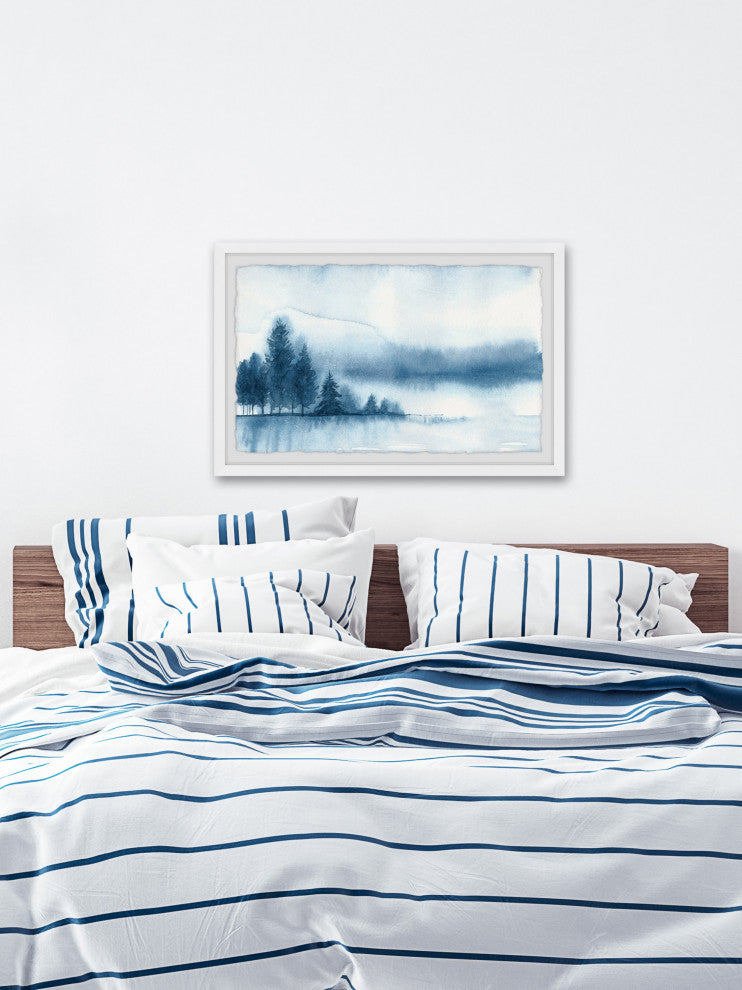 "Frozen Winter Lake" Framed Painting Print, 18x12